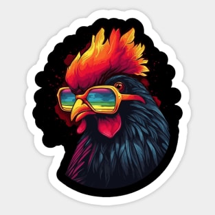 Pop Art Sunglasses Chicken Gifts Funny Chicken Sticker